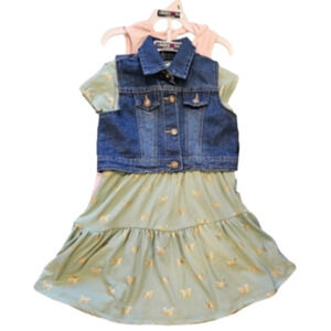 LIMITED Too 3 Piece Set 2 Dresses, 1 Jean Jacket Size 4T NWT